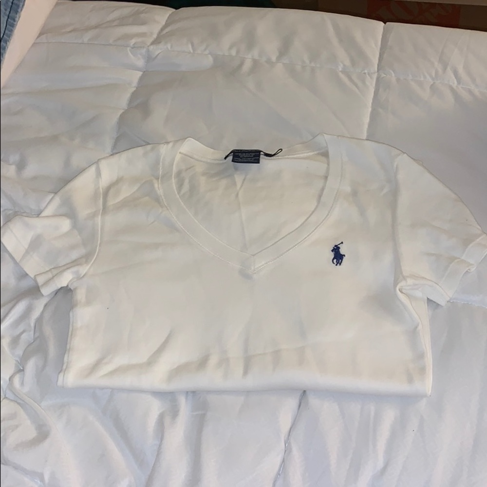 Ralph Lauren white v-neck top